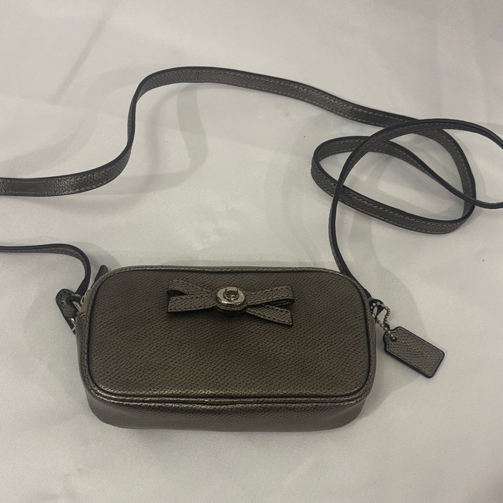 Coach Metallic Silver Crossbody Bag